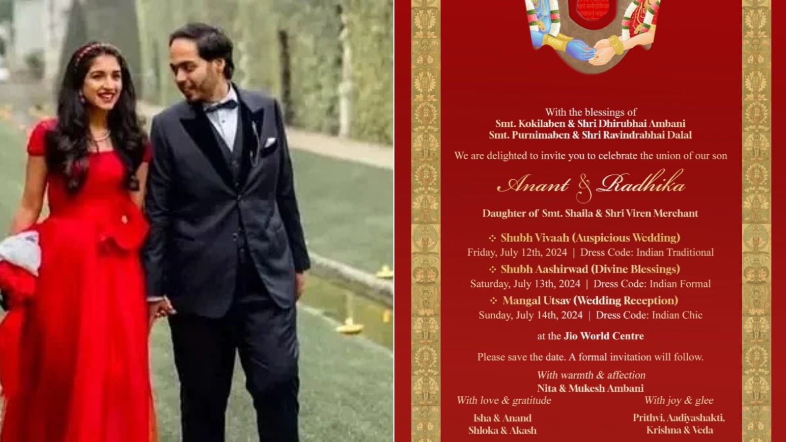 Anant Ambani-Radhika Merchant wedding invite